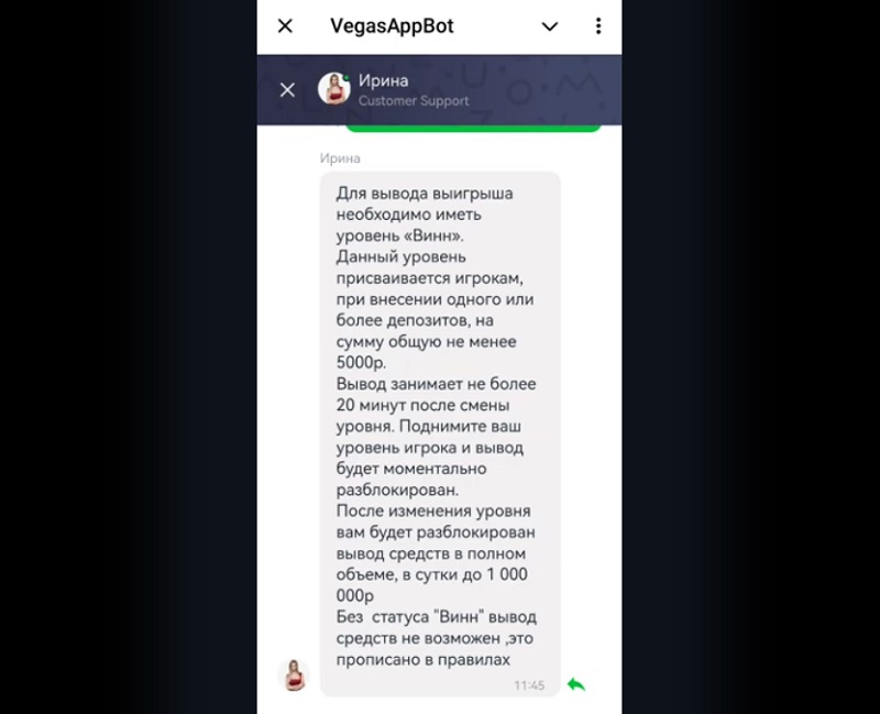 VegasAppBot — как обманывает фальшивый казино-бот в Телеграм